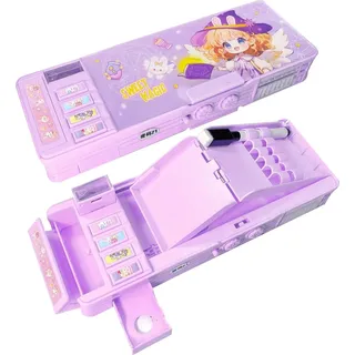 Multifunktionale Pop-up Cartoon Etui für Kinder - Süßer Stiftebox Organizer mit Schloss und Schulbedarf