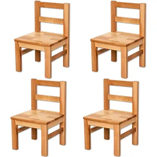 Bubema Kindersitzgruppe – aus Massivholz, als Stuhl, Tisch oder als Set, natur geölt oder weiß lackiert - Natur geölt/Vier Stühle