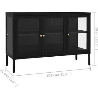 vidaXL Sideboard 105 x 70 x 35 cm schwarz/türkis