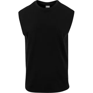 Urban Classics Herren Open Edge Sleeveless Tee – Locker geschnittenes Muskelshirt aus 100% Baumwolle, ärmellos, Sommer Tank Top für Sport & Freizeit,Schwarz,L