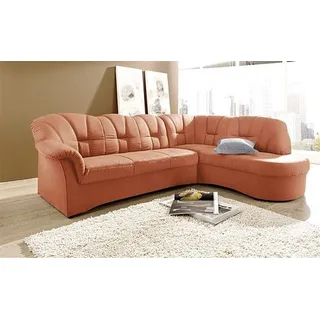 DOMO collection Ecksofa »Papenburg L-Form«, mit Ottomane, wahlweise mit Bettfunktion, orange