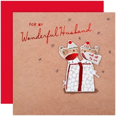Hallmark Weihnachtskarte für Ehemann – niedliches illustriertes Vogel-Design