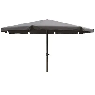 Sonnenschirm Alu Ø4m mit Kurbel mit Krempe Gartenschirm Sonnenschutz, Farbe:grau - Grau