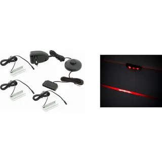 Furniture24 LED-Beleuchtung SOHO, rot, für Wohnzimmer (3er Set)