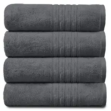GC GAVENO CAVAILIA Weiche Handtücher für Badezimmer, ägyptische Baumwolle, sehr wasserabsorbierend, 4 Stück, Waschlappen und Handtücher, Anthrazit