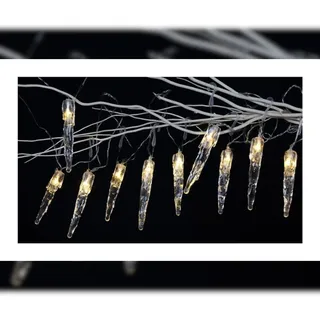 Buri LED Eiszapfen-Lichterkette 10LED Weihnachtsbeleuchtung Weihnachtsdeko Winterdeko