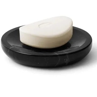 WORHE Seifenschale aus Marmor, Ovaler Seifenhalter, Kratzfeste Seifenschale, Geeignet für Küche, Badezimmer, Dusche, Seifenhalter, Waschbecken, WhiteMarbleSoapDish (DE-DL007)