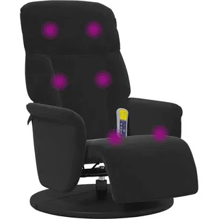 vidaXL Massagesessel mit Fußteil Schwarz Samt - Schwarz
