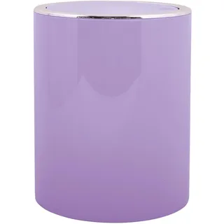 MSV – Kamaka PP Schwingeimer – Abnehmbarer Schwingdeckel – Modernes Design – Ideal für WCs, Badezimmer und Büros – Rund – 6 l – Lavendel – Kompakt und elegant