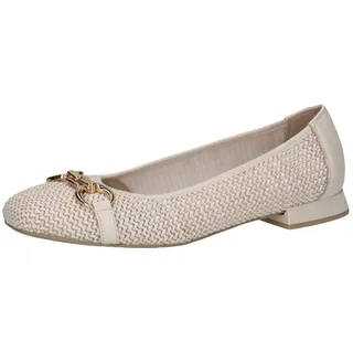 CAPRICE Damen Ballerinas Bast Elegant, Weiß (Offwhite Comb), 40 EU