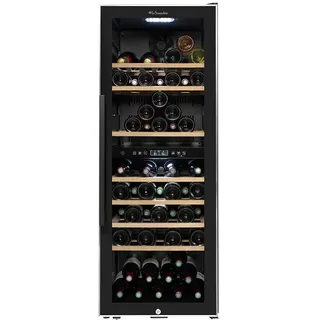 La Sommeliere - Weinkühlschrank ECS81,2Z, 75 Flaschen, 2 Zonen Temperier-Servier-Weinschrank, Glastür aus UV-undurchlässigem Glas, Temperaturbereich von 5°C bis 20°C, freistehend
