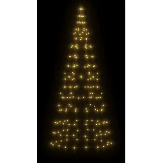 vidaXL LED-Weihnachtsbaum für Fahnenmast 200 LEDs Warmweiß 180 cm - Weiß