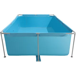 SucceBuy Rechteckiger Rahmenpool, 3000x2000x762 mm, Stahlrahmen-Schwimmbecken, Aufstellpool für den Garten, Gartenpool mit 3960 L Fassungsvermögen, geeignet für 4–5 Personen, blau