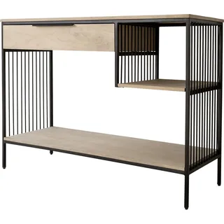 DeLife Liborio Konsolentisch 110x40x cm Mango White Wash Schwarz