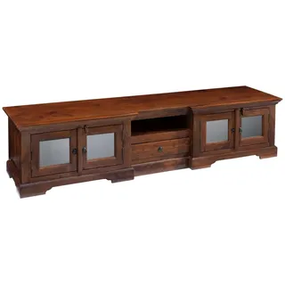 MASSIVMOEBEL24.DE TV-Board Akazie 210x50x50 nougat lackiert OXFORD #339 - Dunkelbraun