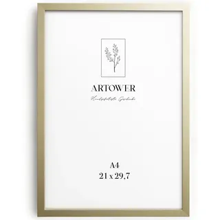 Artower® Bilderrahmen für DIN A4 21 x 30 cm Natur Hell Holz Dünner Rahmen | Posterrahmen Groß Vintage Collage | Picture Frame Natural Wood 21 x 29,7cm | Holzbilderrahmen Poster Echtholz