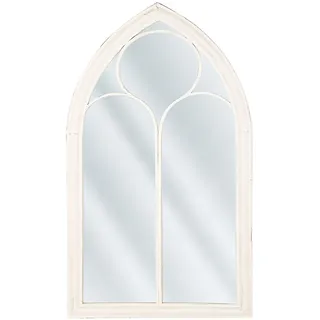 Beliani Wandspiegel Weiß Fensteroptik 62 x 113 cm