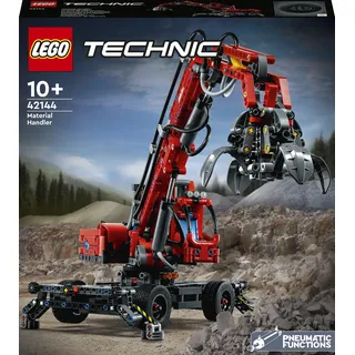 LEGO 42144 Technic Umschlagbagger Modell, Mechanisches Spielzeug Set, manuelle und pneumatische Funktionen, Baufahrzeug Kran, Lernspielzeug
