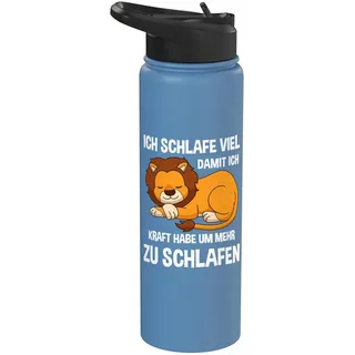 Löwe Schlafen Chillen Lustiger Spruch Müde Stainless Steel Insulated Water Bottle
