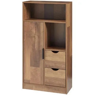 [en.casa] Namsskogan Badezimmerschrank 50 x 100 x 25 cm Walnussfarben