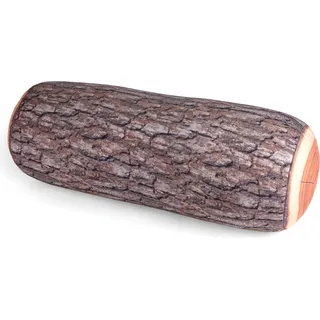 Kikkerland Log Pillow 40 x 15 cm Braun