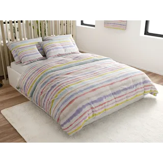 Renforcé-Baumwolle-Bettwäsche LINKY bunt Bettwäsche-Dimension: 70 x 90 cm | 140 x 220 cm - Blau, Grün, Lila, Rosa