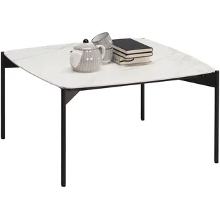 Venjakob Couchtisch , Creme, Schwarz , Metall, Keramik , Marmoroptik , quadratisch , rund , 65x35x65 cm , Made in Germany, Dgm, Goldenes M , Wohnzimmer, Wohnzimmertische, Couchtische, Couchtische Keramik