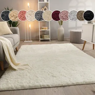 Paco Home Hochflor-Teppich »Silky 591« rechteckig 37 mm Höhe Uni-Farben, besonders weich und kuschelig, gelb