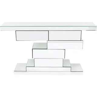 Kare Brick Mirror Konsolentisch 140x80x30 cm Silber