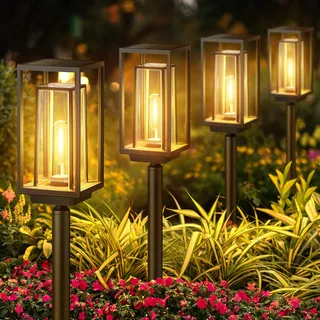 PUAIDA Solarlampen für Außen, 2X Größer Solarleuchten Garten Deko 4 Stück | Längere Arbeitzeit, Extrem Helle, Moderne Solar Gartenleuchten, IP65 Wassserdicht Solar Gartendeko für Balkon Terrase Outdoor