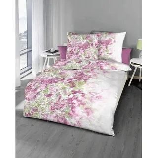 Kaeppel Mako Satin Bettwäsche Blumen Wild Paradise Pink 155x220 cm - Rosa