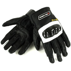 Rider-Tec Motorrad-Handschuhe Leder genormt, schwarz/weiß