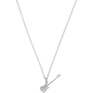 Amor Scorpions by Kette mit Anhänger 925 Sterling Silber Unisex Damen Herren Halsschmuck, 45+5 cm, Silber, Gitarre, Kommt in Schmuck Geschenk Box, 2040531