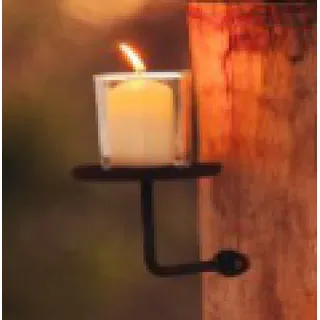 Edelrost Kerzenhalter rund zum schrauben inkl. Glas