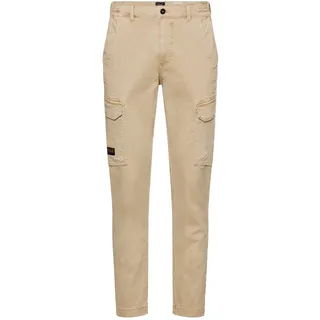 Cargohose CAMEL ACTIVE, Herren, Gr. 33, Länge 34, light beige, Web, Obermaterial: 97% Baumwolle, 3% Elasthan, unifarben, normal lang, Hosen Cargohose, mit Stretch