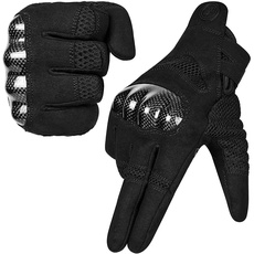 MOREOK Motorradhandschuhe, Touchscreen Motorrad Handschuhe Mit 100% Carbon Harter Knöchelschutz Sport Handschuhe für Herren und Damen-XXL