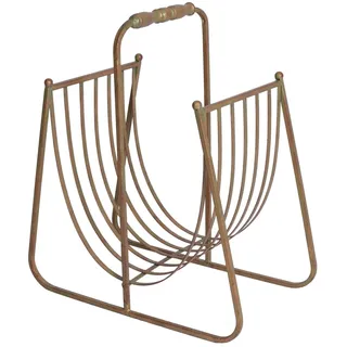 Kaminholzkorb Gold Metallkorb Kaminholzablage Kaminholzständer Feuerholzkorb