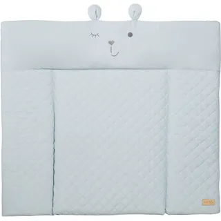 Wickelauflage ROBA "Style, Soft, sky", blau (sky), B:85cm L:75cm Ø:0cm, Polyester, Polyestervlies, Wickelauflagen, Wickelauflage, mit aufgesticktem Gesicht