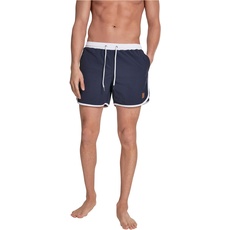 Urban Classics Herren Badeshorts Retro Swimshorts Shorts Navy/White 4XL