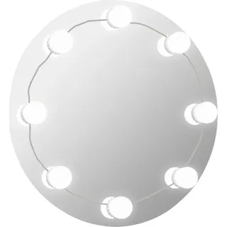 vidaXL Wandspiegel ohne Rahmen mit LED-Beleuchtung Rund Glas - Silber
