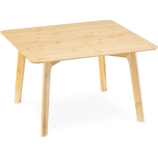 Navaris Bambus Beistelltisch - kleiner Couchtisch - 51 x 51 x 31 cm - Tisch aus Bambus - Holztisch quadratisch für das Wohnzimmer - Blumenhocker