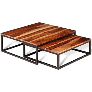 vidaXL 2-tlg. Satztisch-Set Massivholz Akazie - Braun
