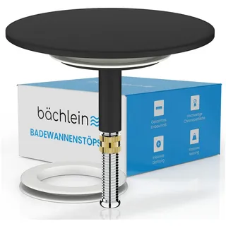 Bächlein Universal Badewannenstöpsel - ⌀ 7,2 cm Stöpsel für Badewanne [Matt Schwarz]