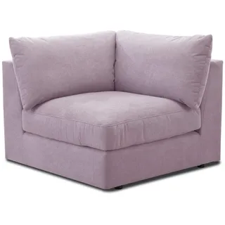 CAVADORE Sofa-Modul "Fiona" Spitzecke / Ecke für Wohnlandschaft oder XXL-Sessel / 107 x 90 x 107 / Webstoff flieder-lila