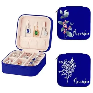 Mocessory Personalisierte Schmuckschatulle mit Namen Für Frauen | kleine Reisebox für Halsketten, Ohrringe und Armbänder, personalisiertes Geschenk für Freundinnen, Mütter oder Brautjungfern
