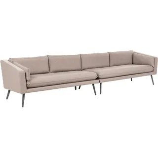 Beliani Loretello Loungesofa 4-Sitzer beige/grau