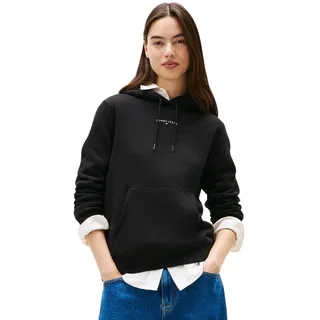 Tommy Jeans Damen Hoodie Linear mit Kapuze, Schwarz (Black), L