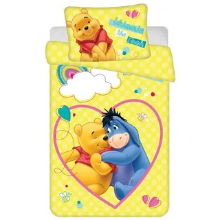 Jerry Fabrics Winnie Puuh Bettwäsche-Set aus Baumwolle für Kinderbett - 100% x 135 cm + 40 x 60 cm - Blau