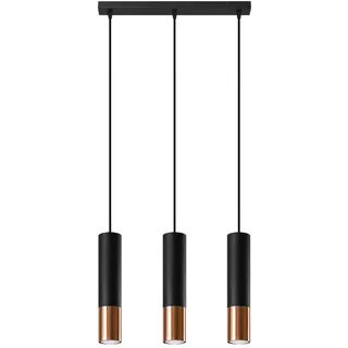 Sollux SL.0948 Pendelleuchte Loopez 3L schwarz/Kupfer
