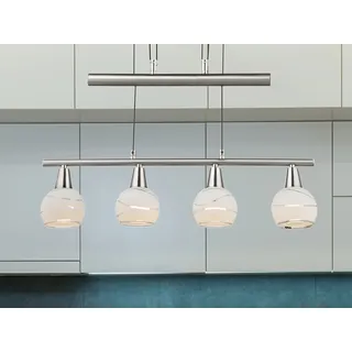 Globo Lighting Hängeleuchte Metall Nickel matt, 4x E14 LED - Silber